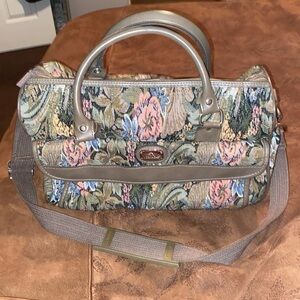 Vintage Jordache tapestry travel bag with shoulder strap